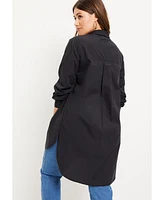 June + Vie Women's Plus Poplin La Max Tunic