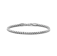 Vincero Men's Box Chain Bracelet, 3mm in Rhodium-Plated Sterling Silver - Regular