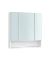 Slickblue Wide Bathroom Mirror with Integrated Storage for Organized and Elegant Spaces