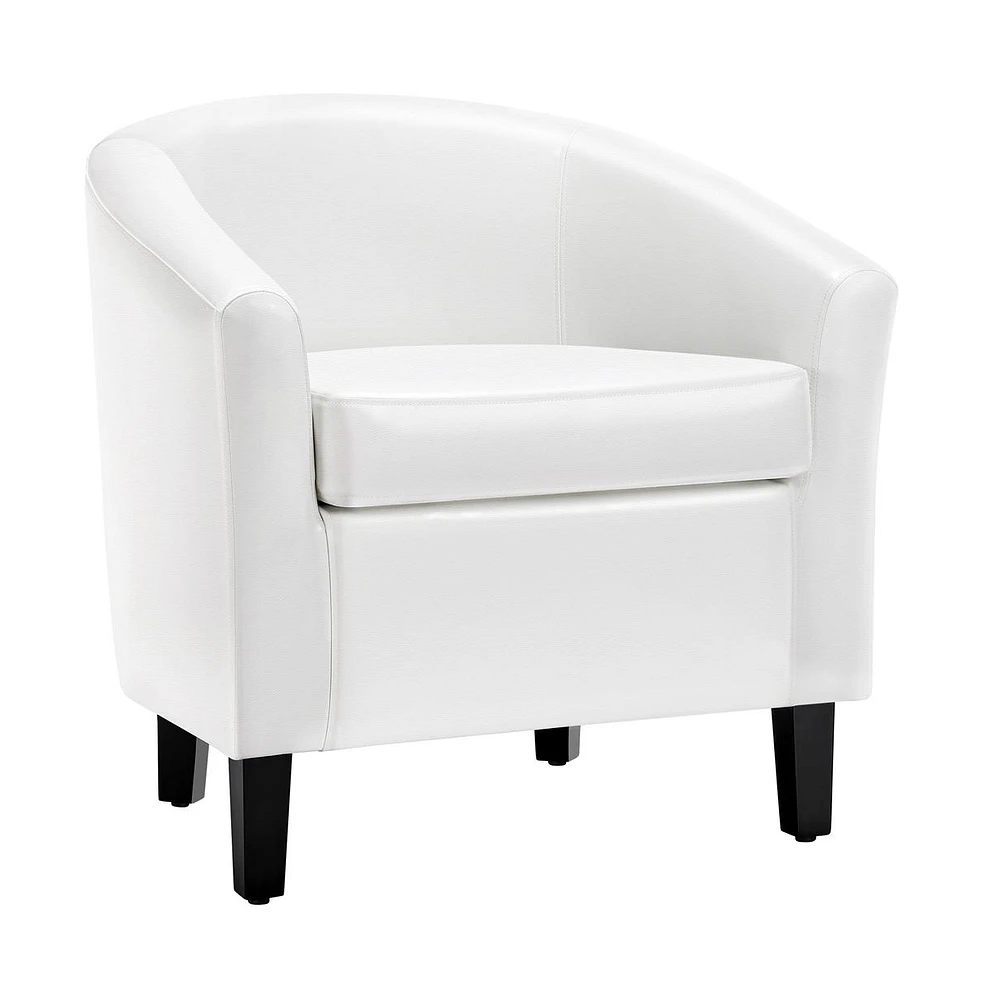 Yaheetech Faux Leather Accent Chair Gray White