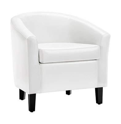 Yaheetech Faux Leather Accent Chair Gray White