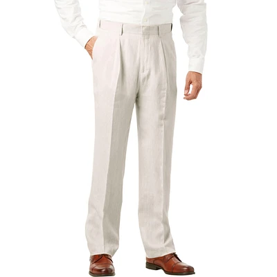 KingSize Big & Tall Linen Blend Plain Front Dress Pants