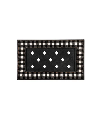 Evergreen Buffalo Check Coir Sassafras Floor Mat Indoor Outdoor Rubber Tray 18"x30" Fits Sassafras Inserts 10"x22" Black