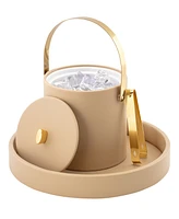 Kraftware Oxford Ice Bucket and Tong, 3 Quart