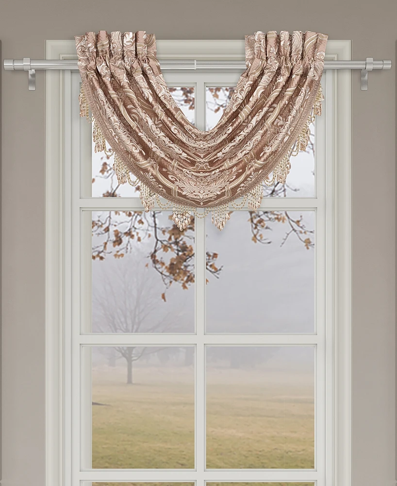 J Queen New York Rosewater Window Waterfall Valance, 33" x 43"