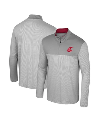 Colosseum Men's Gray Washington State Cougars Tuck Quarter-Zip Top