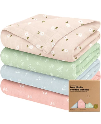 KeaBabies 4pk Muslin Swaddle Blankets for Baby Boys, Girls - Blankets, Swaddles Newborns