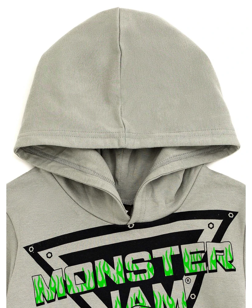 Monster Jam Toddler Boys Grave Digger Mutt Megalodon Fleece Pullover Hoodie & Pants to