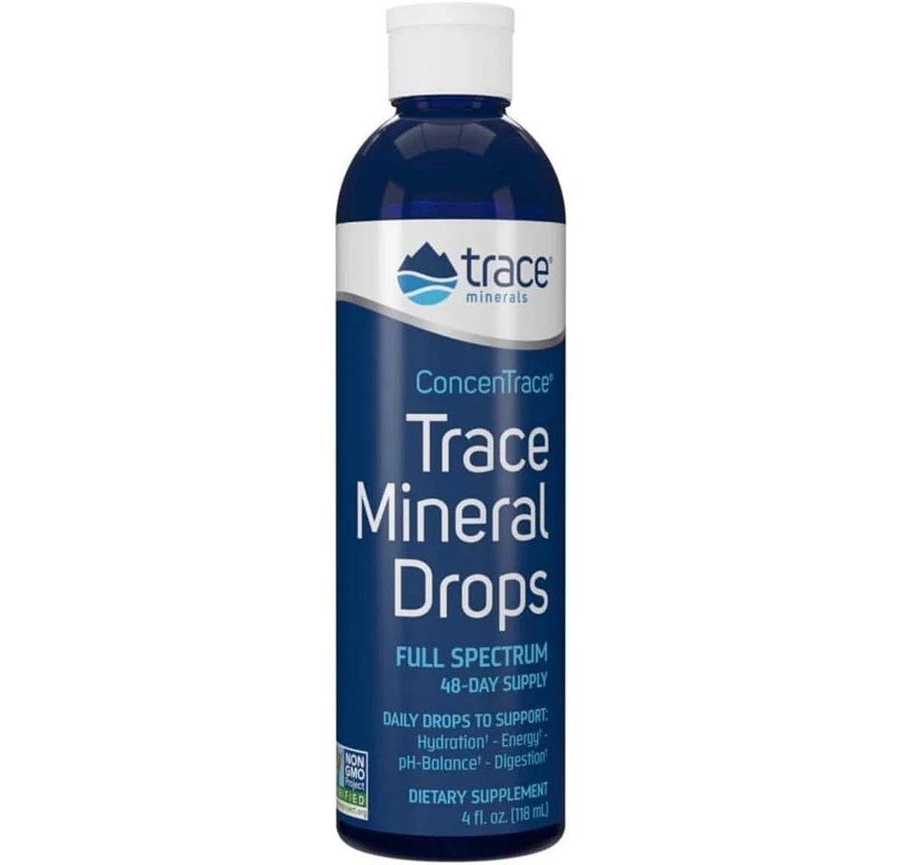 Trace Minerals ConcenTrace Drops | Full Spectrum Minerals | Ionic Liquid Magnesium, Chloride, Potassium | Low Sodium | Energy, Electrolytes