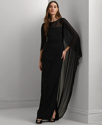 Lauren Ralph Women's Cape Georgette Gown