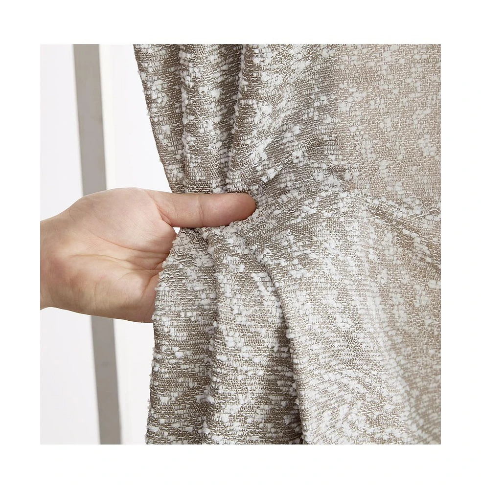 Hlc.me Easton Jacquard Slub Texture - Privacy Curtains with Back Tab Rod Pocket Lightweight Window Curtains Panels