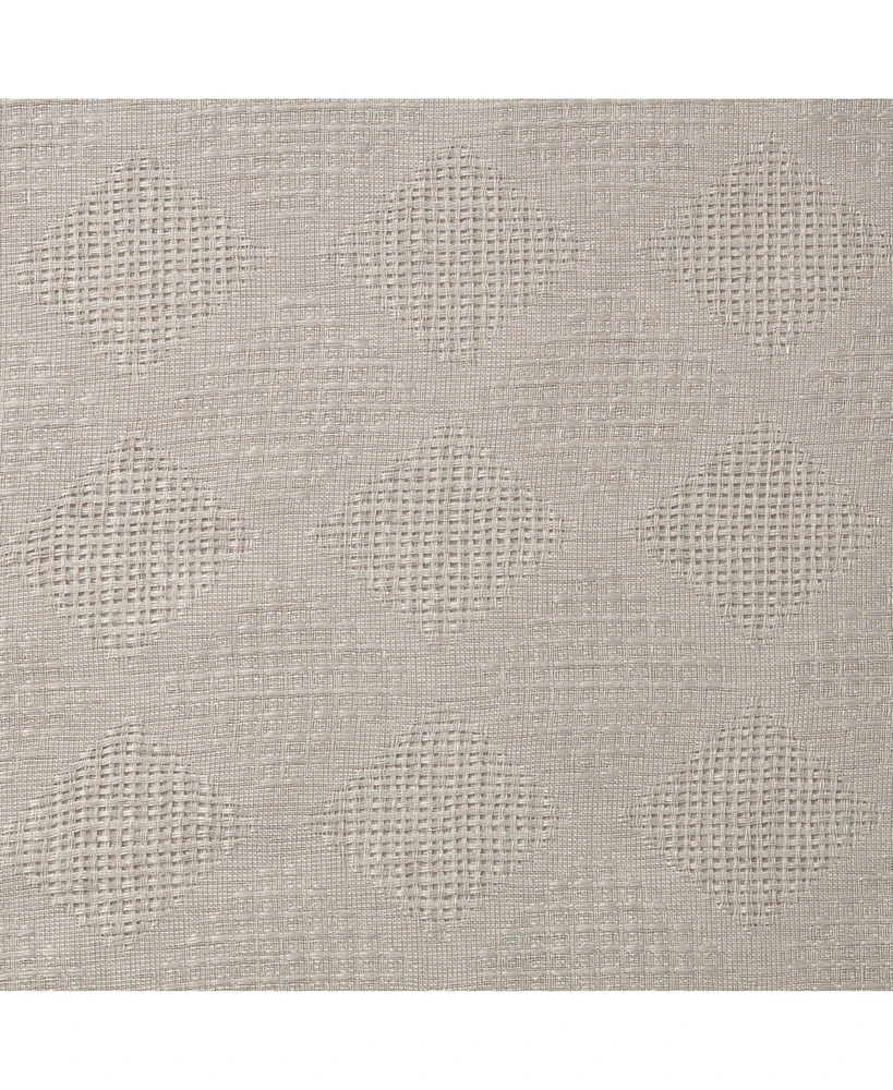 Chanasya Premium 2-Panel Diamond Textured Semi Sheer Curtain Panels - 3-in-1 Back Tab, Rod Pocket