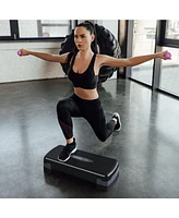 HolaHatha Aerobic Step Platform Exercise Fitness Equipment w/ Adjustable Height