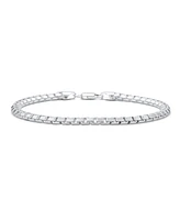 Bling Jewelry Solid Heavy Strong Franco Square Link Chain Bracelet 220 Gauge .925 Sterling Silver