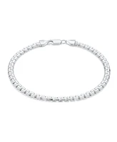 Bling Jewelry Solid Heavy Strong Franco Square Link Chain Bracelet 220 Gauge .925 Sterling Silver