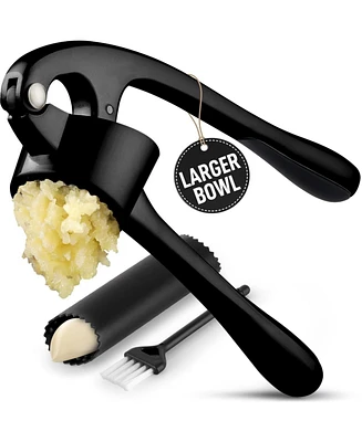 Large Premium Garlic Press Set - Bigger Bowl for