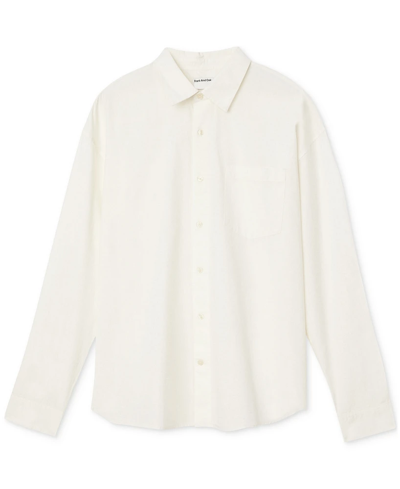 Frank And Oak Men's Loose-Fit Solid Button-Down Poplin Shirt