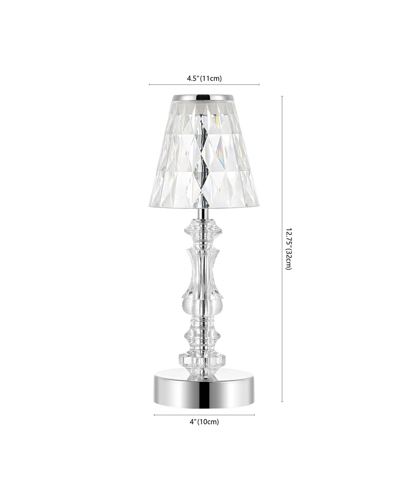 Jonathan Y Lillian Bohemian Classic Acrylic Rechargeable Integrated Led Table Lamp