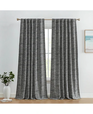 Hlc.me Easton Jacquard Slub Texture - Privacy Curtains with Back Tab Rod Pocket Lightweight Window Curtains Panels