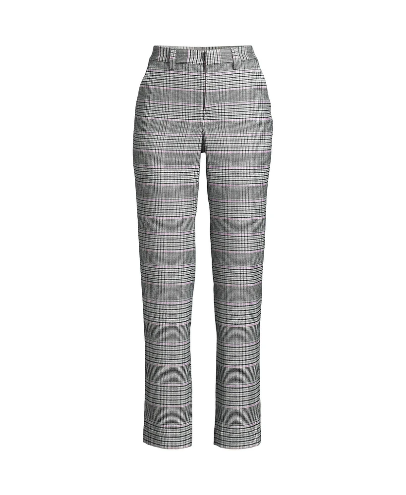 Lands' End Women's High Rise Brushed Flannel Tapered Ankle Pants