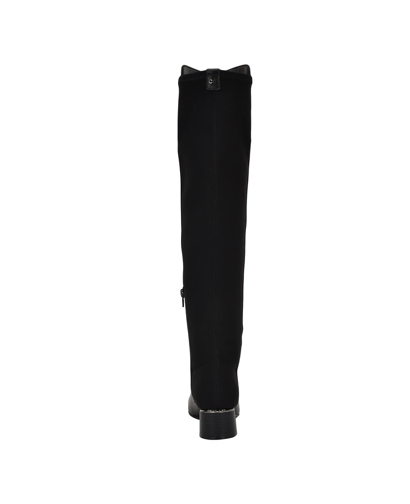 Calvin Klein Women's Pemmie Block Heel High Shaft Dress Boots