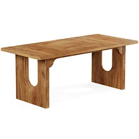 Tribesigns Modern Dining Table for 6 to 8 People, 71" Large Kitchen Dining Table with Wood Pedestal Base, Rectangular Long Dinner Table for Kitch