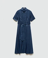 Mango Women's Satin Shirt Dress