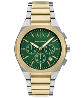 A|X Armani Exchange Men's Sync Quartz Chronograph Two-Tone Stainless Steel Watch 42MM