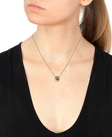 Effy Round Gemstone 18" Pendant Necklace 14K Gold Plated Silver