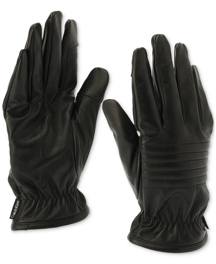 Calvin Klein Men's Quilted Leather Gloves