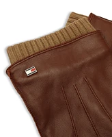 Tommy Hilfiger Men's Double Layer Cuff Leather Gloves