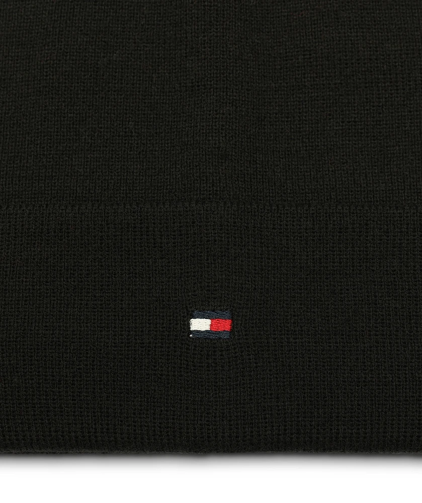 Tommy Hilfiger Men's Flag Embroidery Double Cuff Beanie