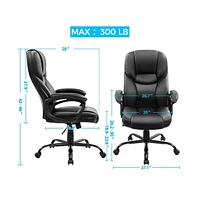 Yaheetech Faux Leather Executive Office Chair Computer Desk