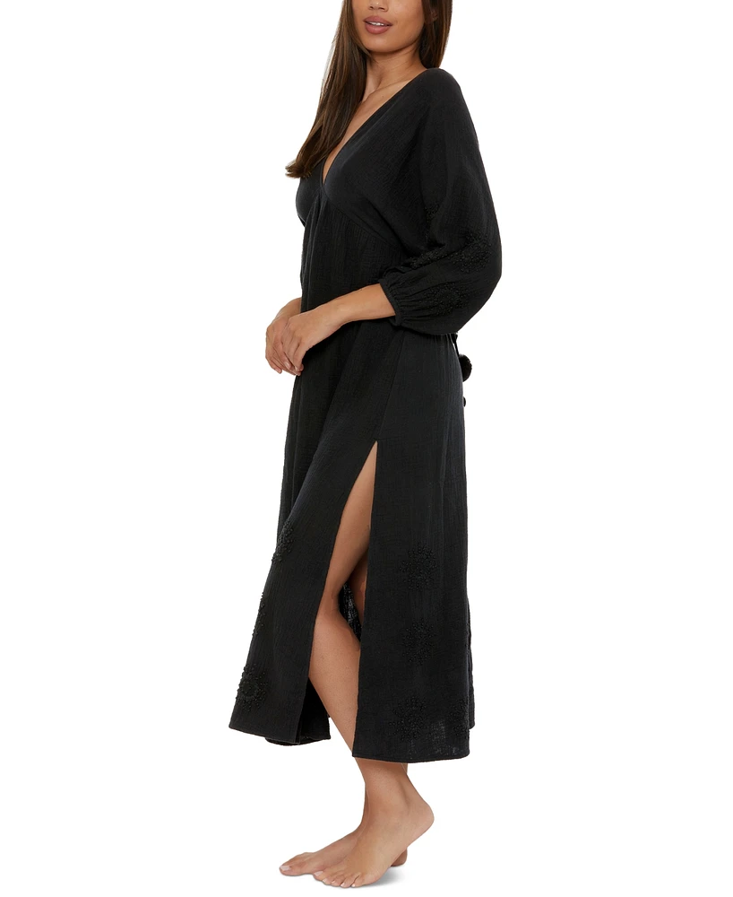 Trina Turk Women's Serene Cotton Gauze Back-Cutout Cover-Up Dress