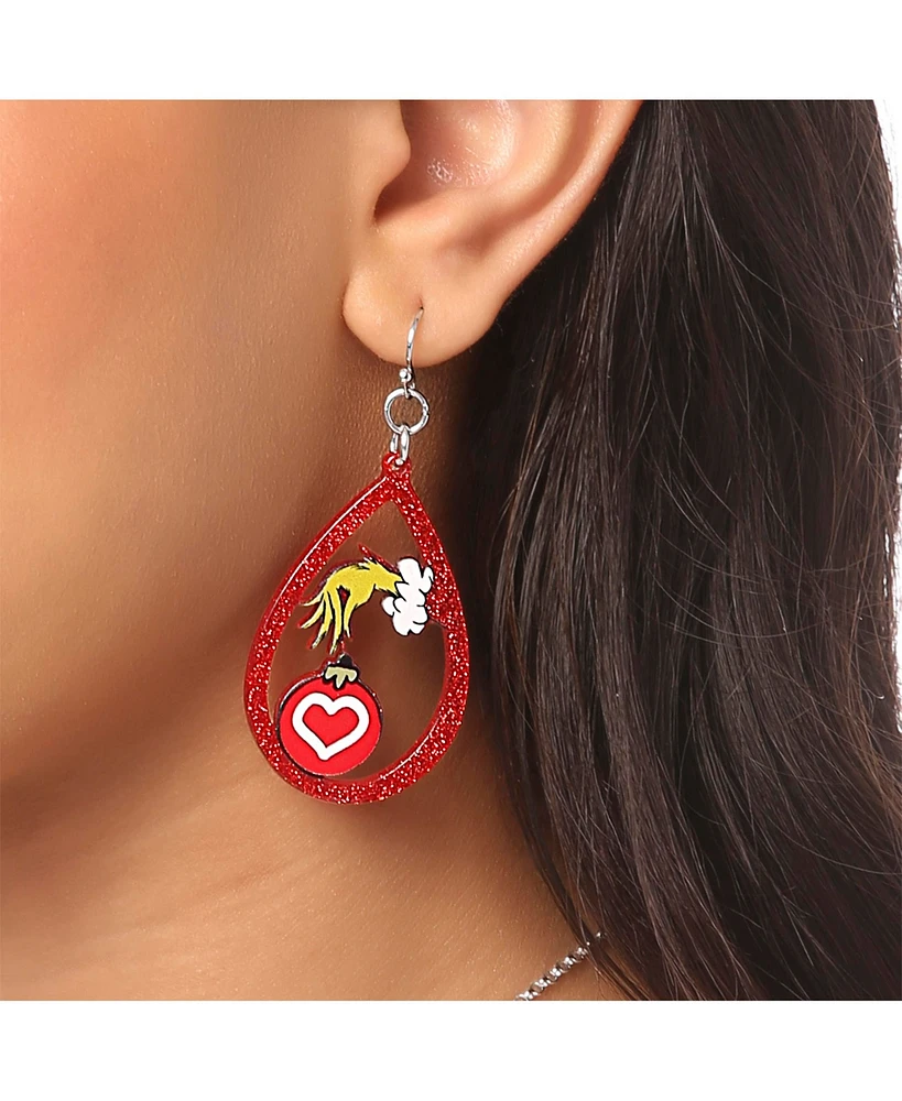 Dr. Seuss Dr Seuss Grinch Hand Heart Ornament Dangle Earrings