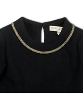 Hope & Henry Toddler Girls Long Sleeve Ruffle Collar Sweater Dress