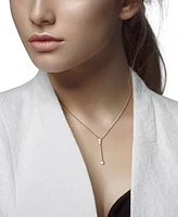 Moissanite Bezel 17" Lariat Necklace (1/3 ct. t.w.) in Sterling Silver