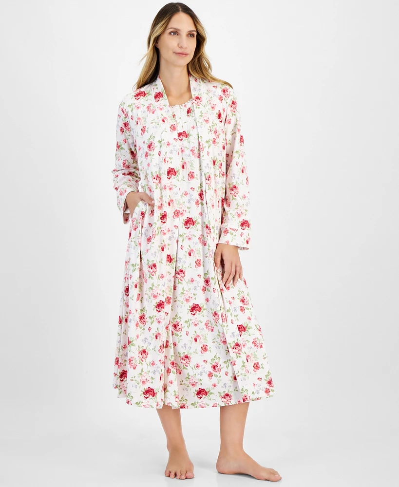 Charter Club Women's Cotton Floral Long Robe