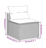 vidaXL Patio Sofas Armless with Cushions 2 pcs Black Poly Rattan