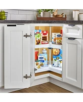 Rev-a-Shelf 24'' Lazy Susan Kidney Polymer 2-Shelf, White, 3472-24-11-52