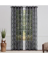 Chanasya Premium 2-Panel Faux Linen Shimmer Textured Sheer Curtain Panels