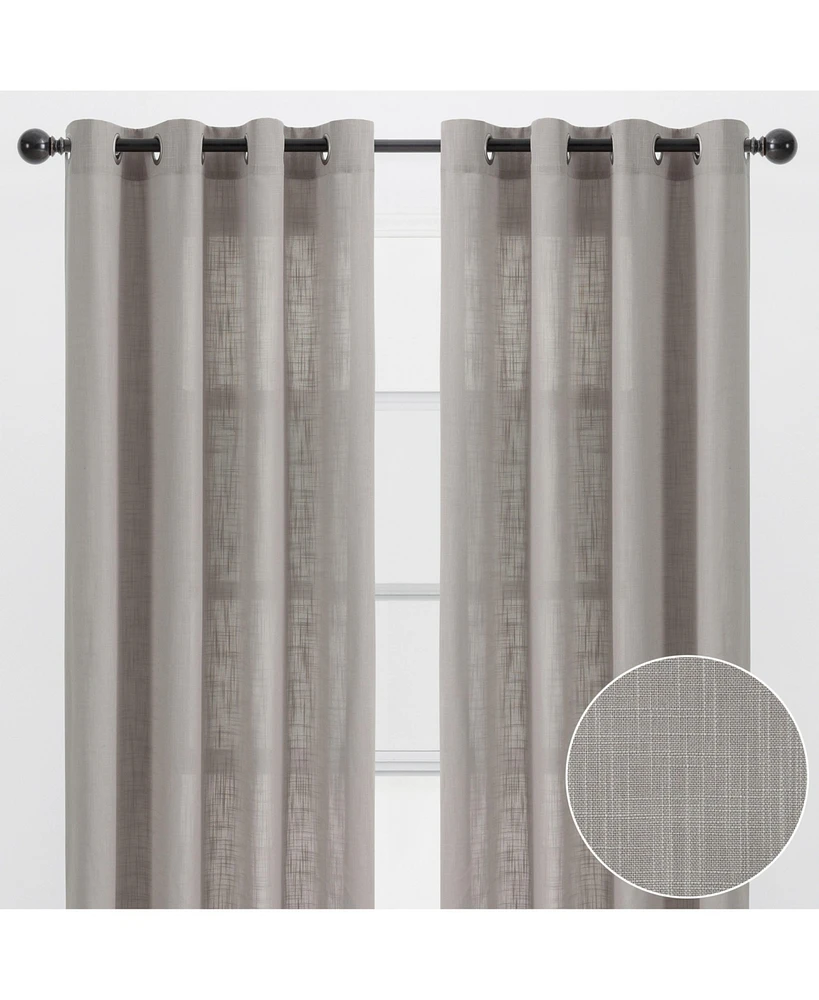 Chanasya Premium 2-Panel Soft Textured Semi Sheer Grommet Curtains for Window Living Room Bedroom Kitchen Office