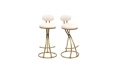 Upholstered Counter Height Bar Stools for Kitchen Island Set of 2, Stylish and Comfortable