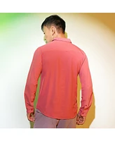 Men's Coral Pink Solid Basic Shirt