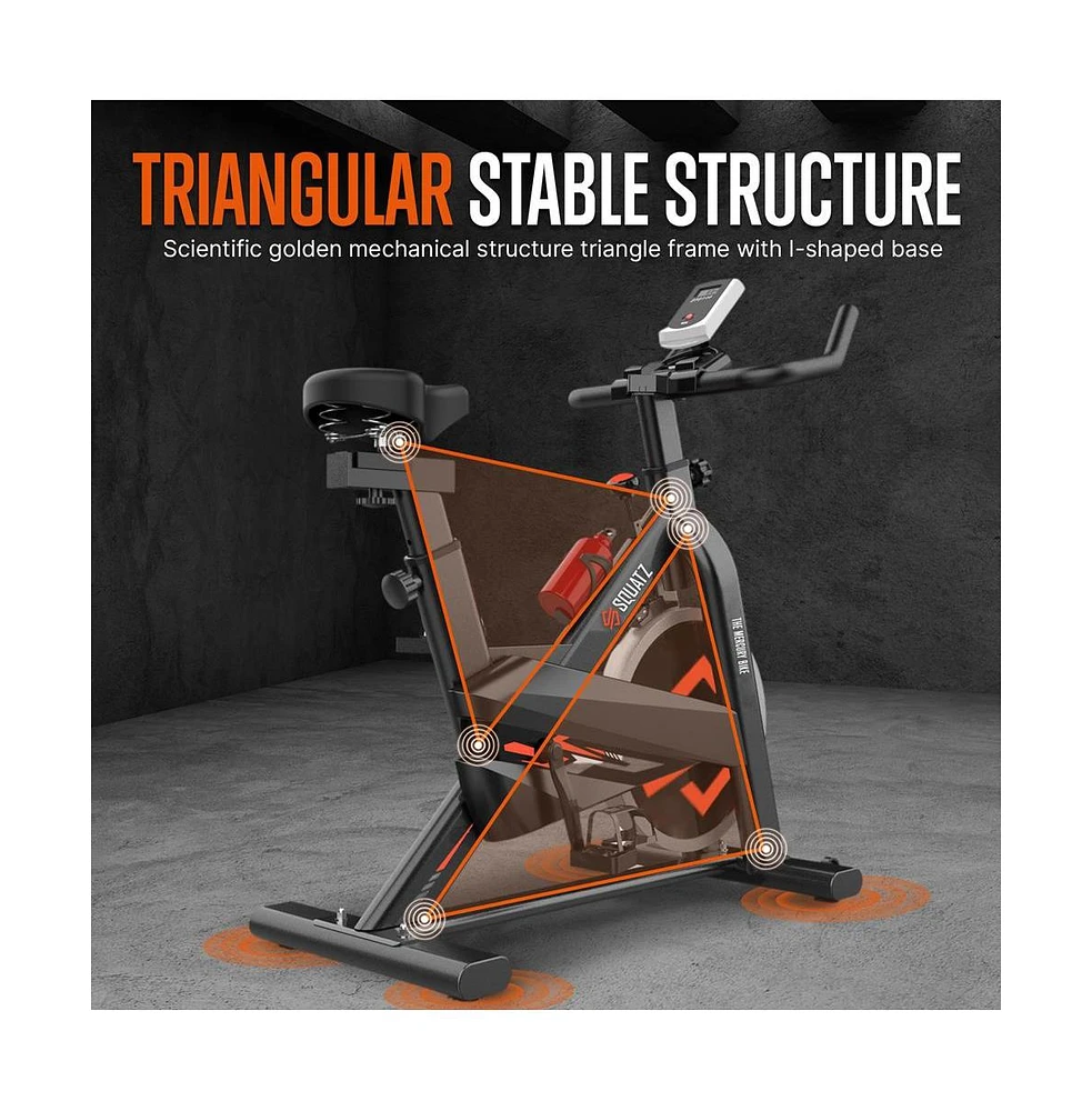 Squatz Stationary Cycling Bike Exerciser With Adjustable Resistance and Lcd Display