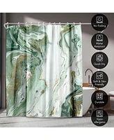 Abstract Shower Curtain Marble Petroleum by Pi Creative Art