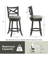 Swivel Bar Stools Set of Counter Height Chairs with Hollow Back Soft-padded Seat