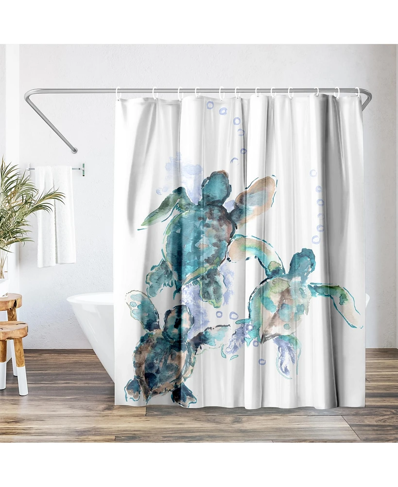 Coastal Shower Curtain Revolving Motion by Suren Nersisyan