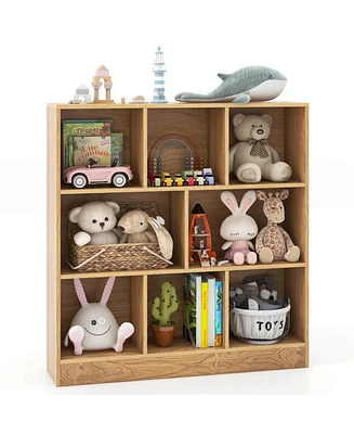 8-Cube Bookcase 41" Wooden Toy Storage Organizer for Kids Bookshelf