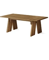 Tribesigns 71" Large Dining Table for 6 People, Farmhouse Dinner Table, Wood Rectangular Dining Table with Thickened Legs for Kitchen, Dining Roo